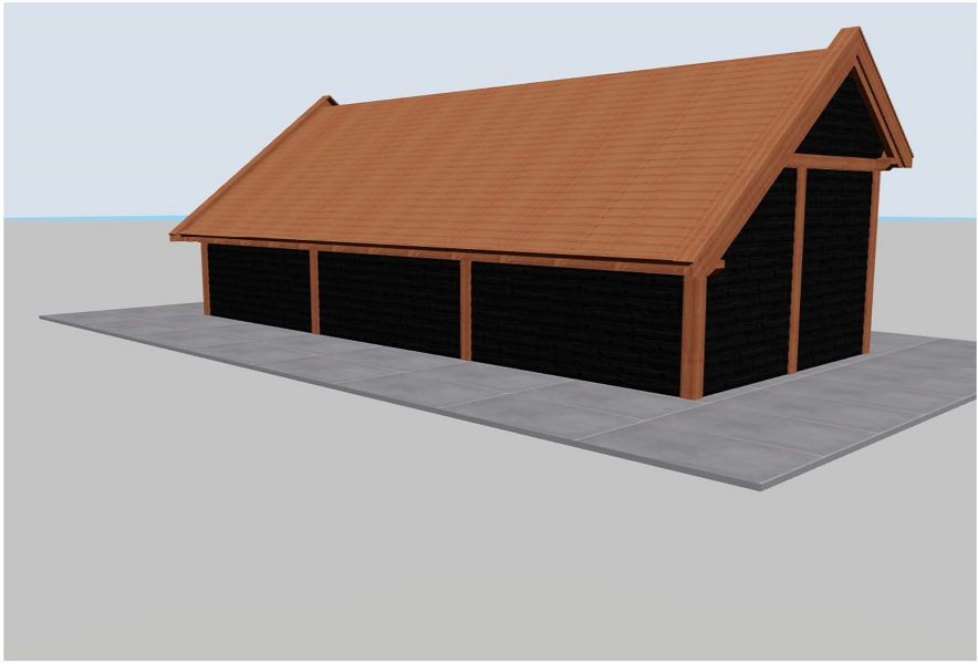Trendhout De Hoeve XL Kapschuur 926x440 cm - Totaalpakket