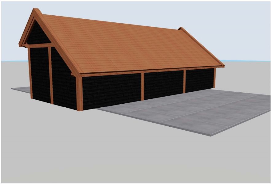 Trendhout De Hoeve XL Kapschuur 926x440 cm - Totaalpakket
