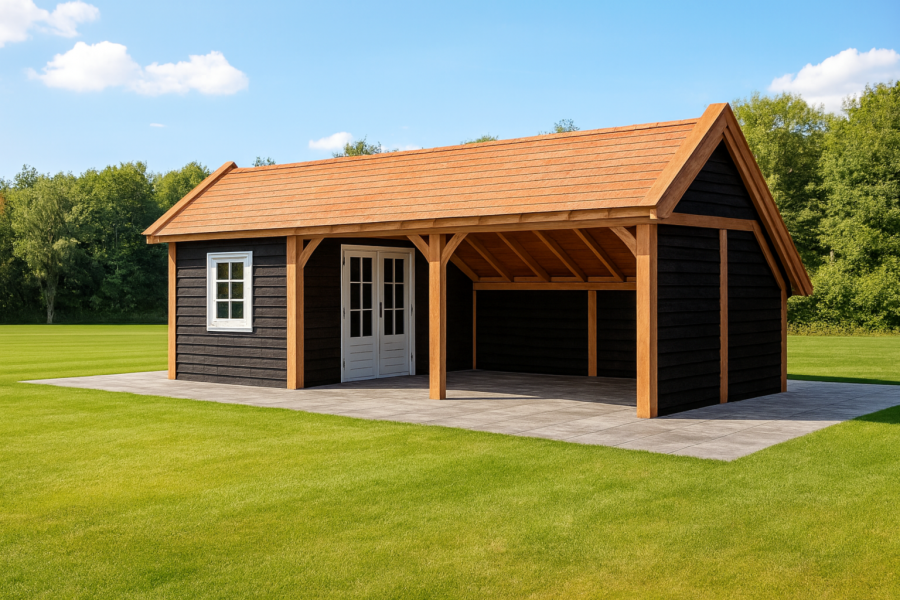 Trendhout De Hoeve XL Kapschuur 926x440 cm - Totaalpakket
