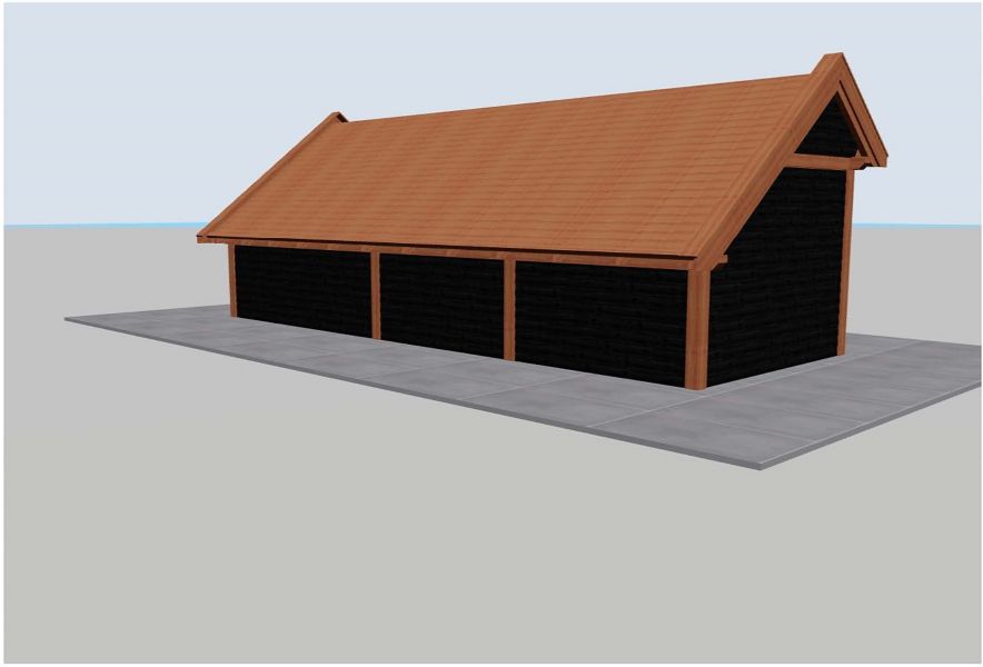 Trendhout De Hoeve XL kapschuur 885x380 cm Lariks/Douglas blank - Totaalpakket