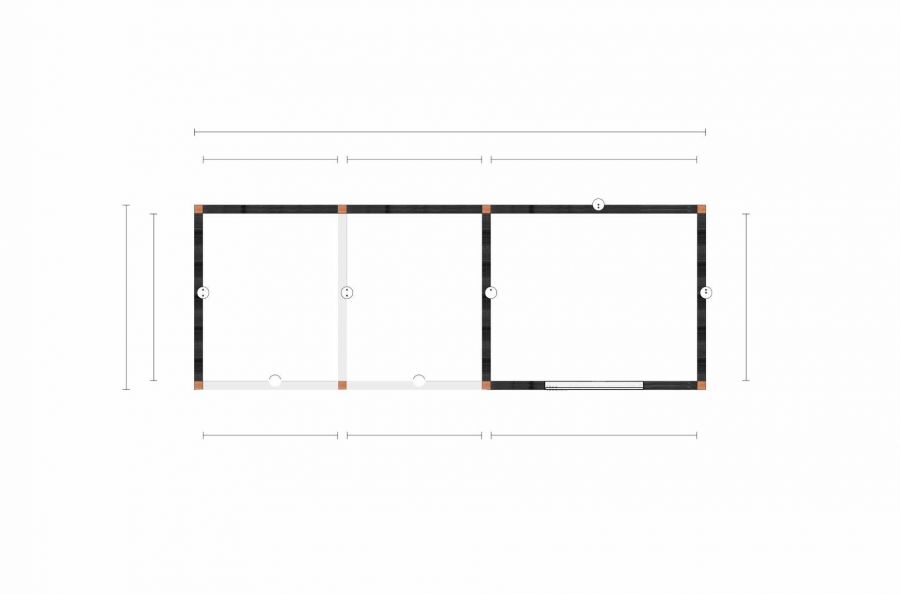 Trendhout De Hoeve XL kapschuur 885x380 cm Lariks/Douglas blank - Totaalpakket