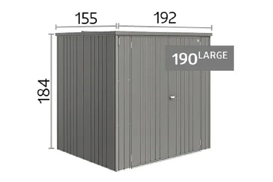 Biohort metalen tuinkast 190 LARGE kwartsgrijs 192x155x184 cm