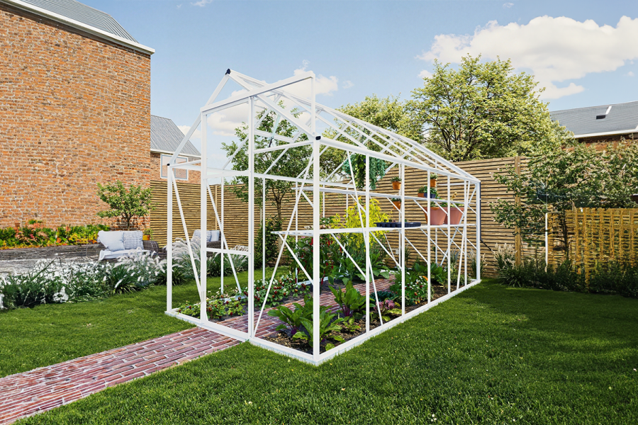 Royal Well Kate IV aluminium tuinkas 192x375 cm wit