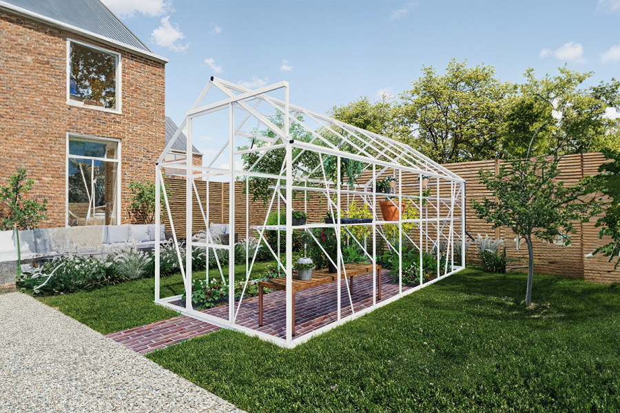 Royal Well Kate V aluminium tuinkas 192x436 cm wit