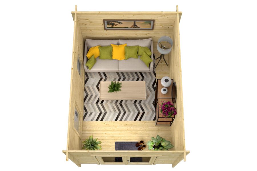 Tuindeco Kerry Blokhut 300x400 cm 40 mm vuren Red Class Wood geïmpregneerd