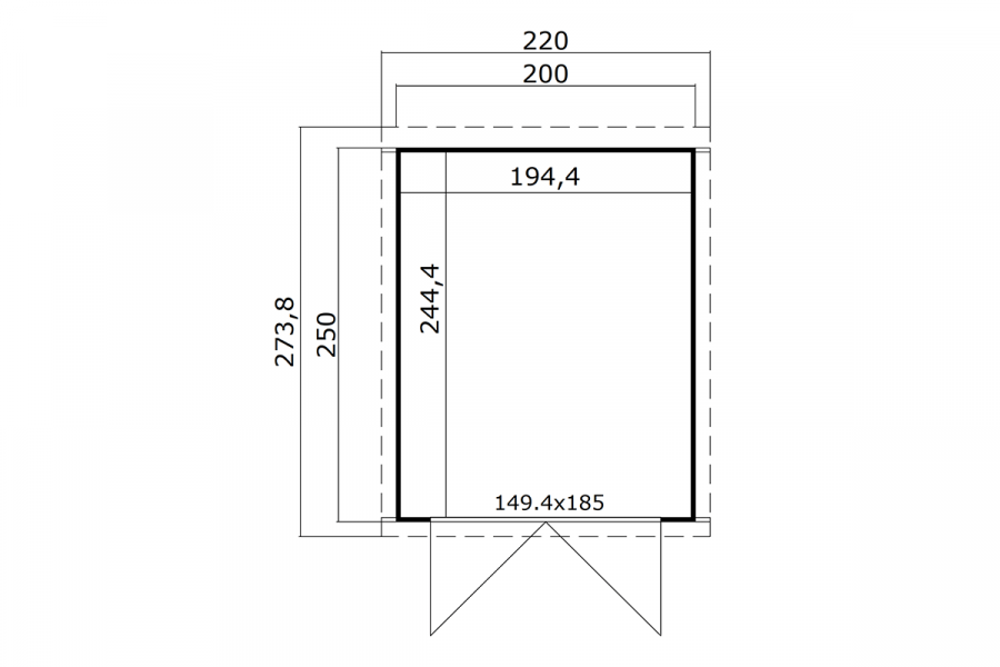 Outdoor Life Kibo Tuinhuis 200x250 cm 28 mm vuren Green Grey-Wit gecoat