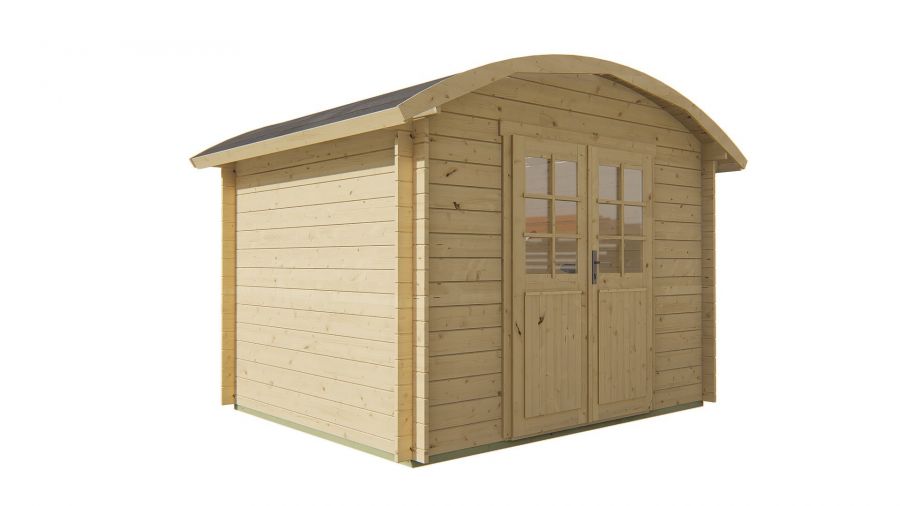 Tuindeco Klair Blokhut 300x240 cm 28 mm vuren grijs geïmpregneerd