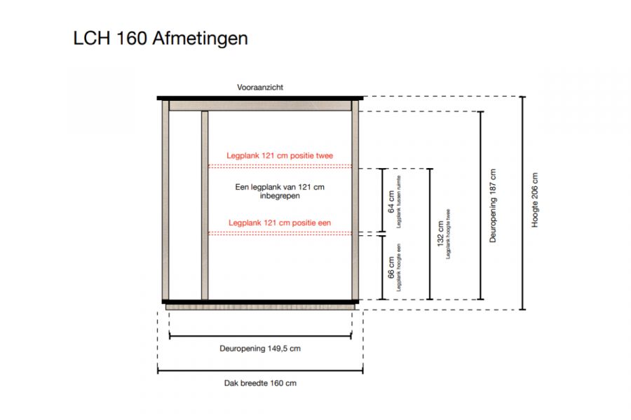 Lutrabox Hoge tuinkast 160x82x180 cm