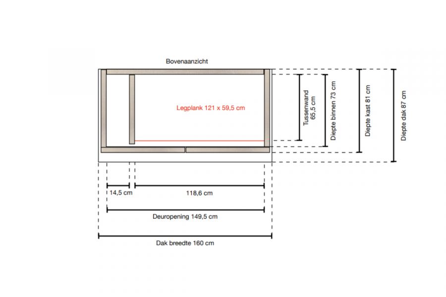 Lutrabox Hoge tuinkast 160x82x180 cm