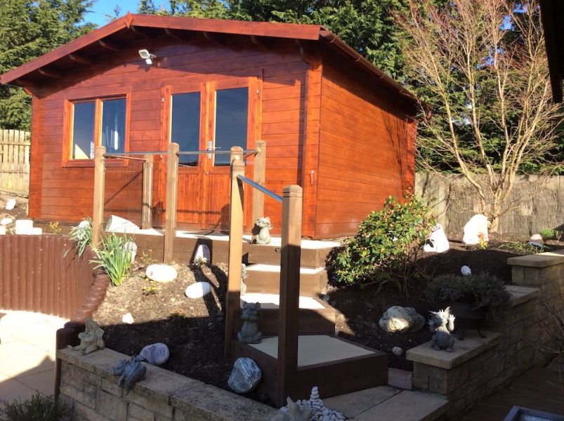 Tuindeco Leipzig Blokhut 6 500x400 cm 34 mm vuren red class wood geïmpregneerd