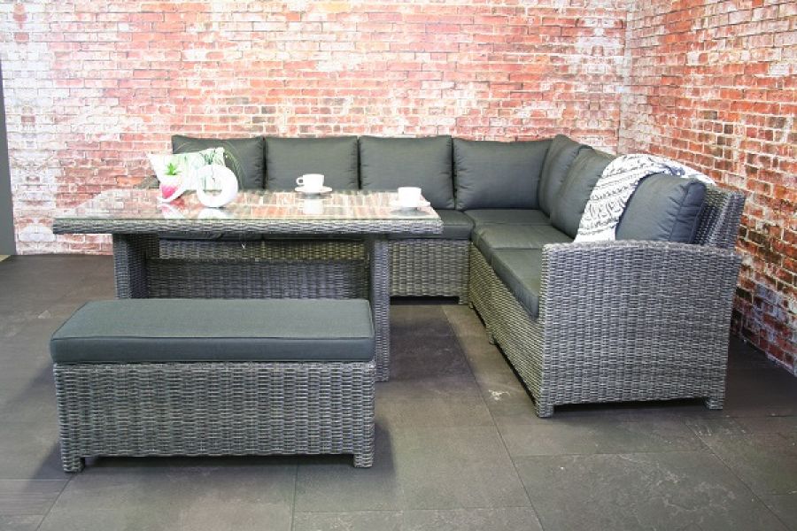 Wicker high dining cornerset Leonardo - Showmodel Numansdorp, Amersfoort & Wommelgem