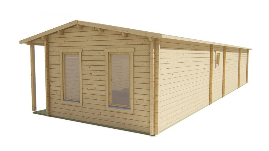 Tuindeco Letterkenny Blokhut 70 mm 1120x595 cm 70 mm vuren grijs geïmpregneerd