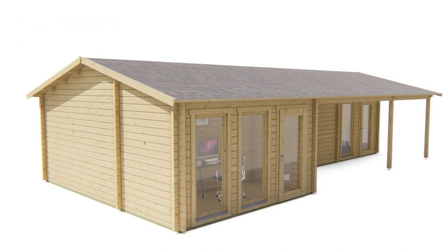 Tuindeco Letterkenny Blokhut 70 mm 1120x595 cm 70 mm vuren honing geïmpregneerd