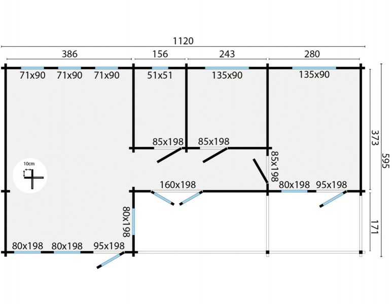 Tuindeco Letterkenny Blokhut 70 mm 1120x595 cm 70 mm vuren honing geïmpregneerd