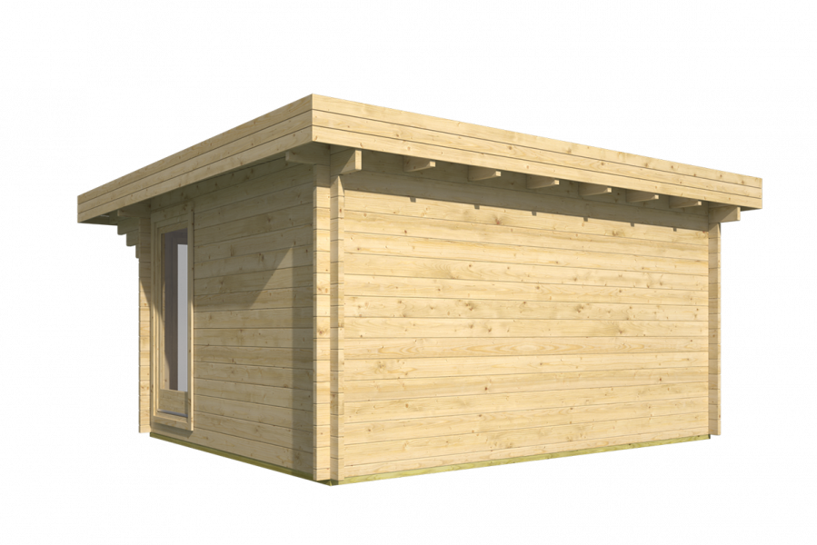 Blokhut Lory 415x330 cm + luifel 120 cm - Red class wood geïmpregneerd