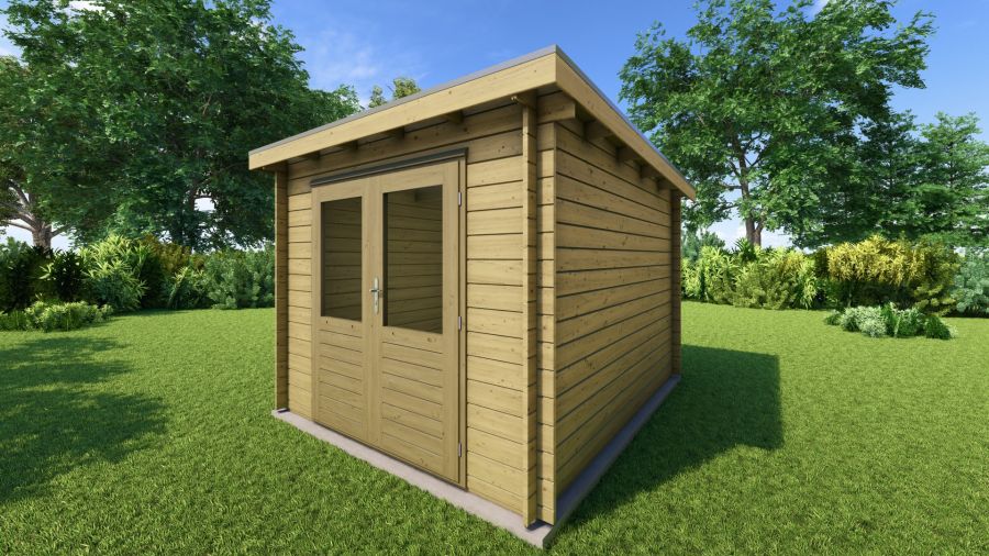Classicline Blokhut Drenthe vuren groen geïmpregneerd 250x300 cm