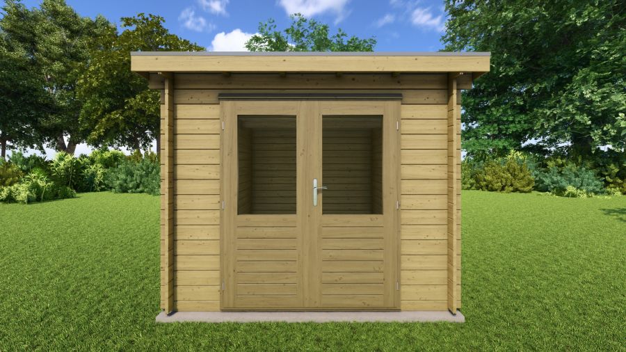 Classicline Blokhut Drenthe vuren groen geïmpregneerd 250x300 cm