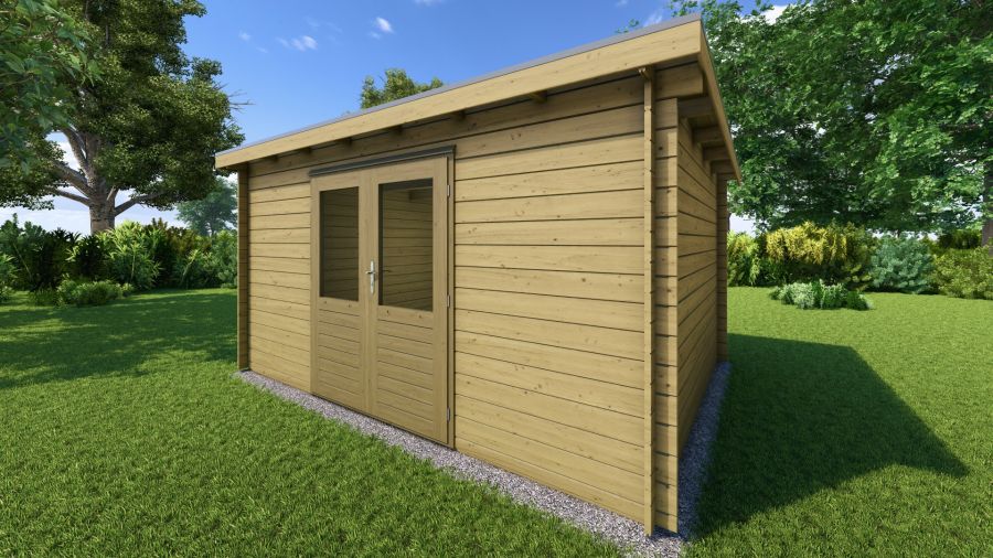 Classicline Blokhut Friesland vuren groen geïmpregneerd 400x300 cm