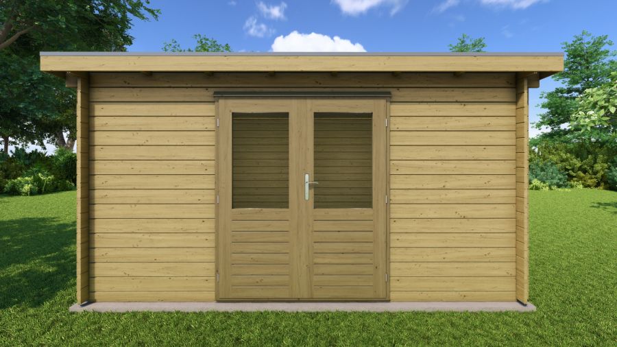 Classicline Blokhut Flevoland vuren groen geïmpregneerd 400x250 cm