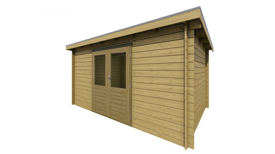 Classicline Blokhut Flevoland vuren groen geïmpregneerd 400x250 cm