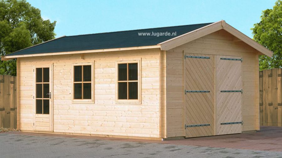 Lugarde G1 Garage 500x300 cm 44 mm vurenhout blank