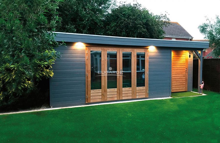 Lugarde PR52 Tuinhuis 660x300 cm 44 mm vurenhout blank