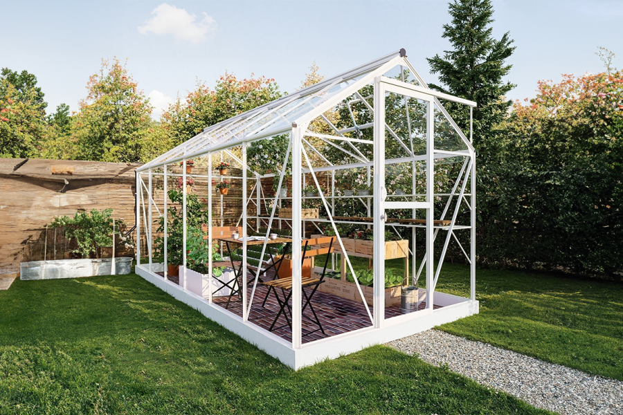 Royal Well Mary IV aluminium tuinkas 212x430 cm wit