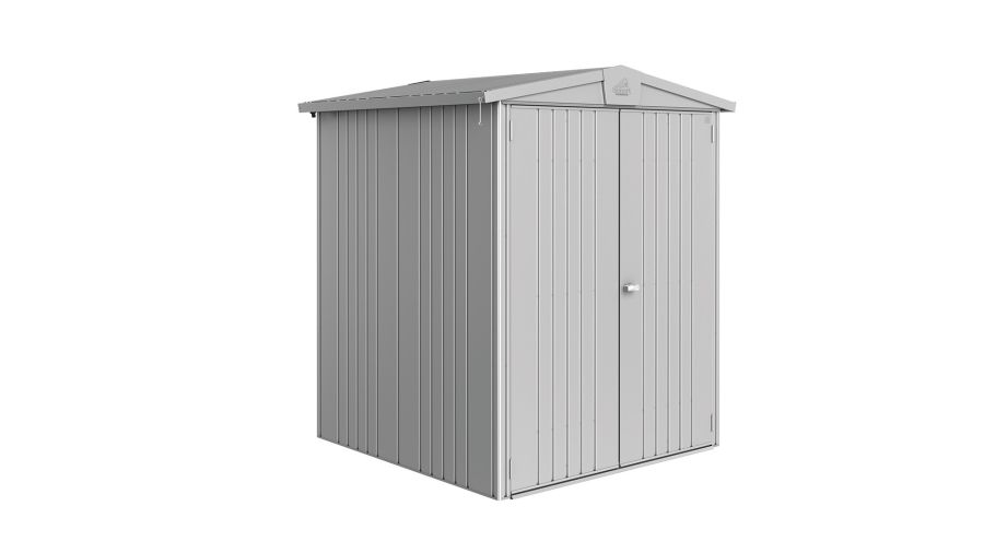 Biohort Europa 2 metalen berging voor tuingereedschap in de kleur zilver metallic