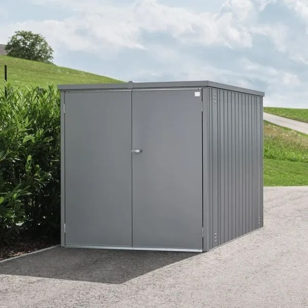 Biohort Mini Garage L kwartsgrijs metallic 145x203 cm