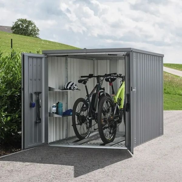 Biohort Mini Garage L kwartsgrijs metallic 145x203 cm