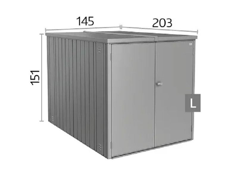 Biohort Mini Garage L kwartsgrijs metallic 145x203 cm