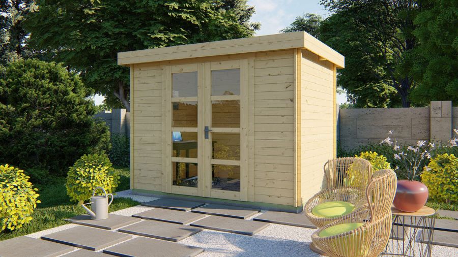 Tuindeco Minimodern Blokhut 300x200 cm 28 mm vuren bruin geïmpregneerd