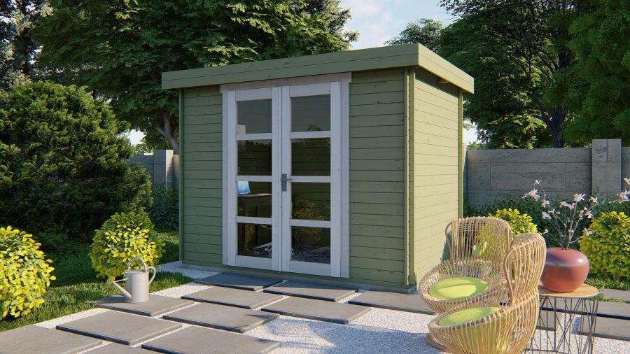 Tuindeco Minimodern Blokhut 300x200 cm 28 mm vuren bruin geïmpregneerd