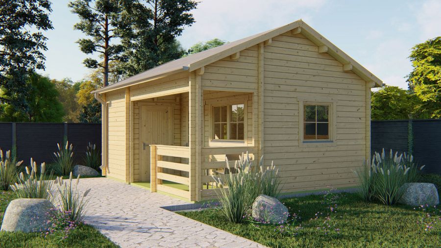 Tuindeco Edelweiss chalet 600x510 cm 70 mm vuren bruin geïmpregneerd