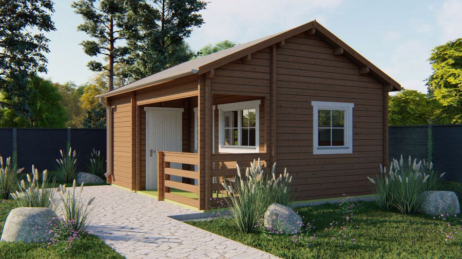 Tuindeco Edelweiss chalet 600x510 cm 70 mm vuren grijs geïmpregneerd