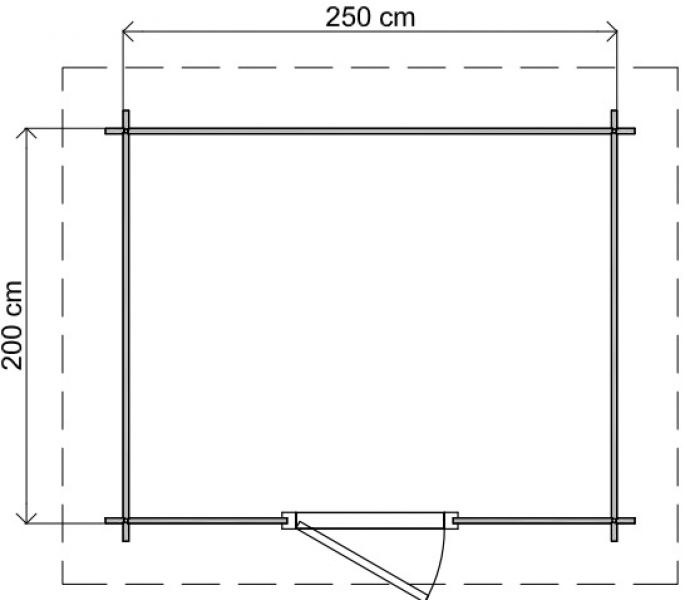 Lugarde Select Arnhem Blokhut Arnhem 250x200cm 28mm vuren blank