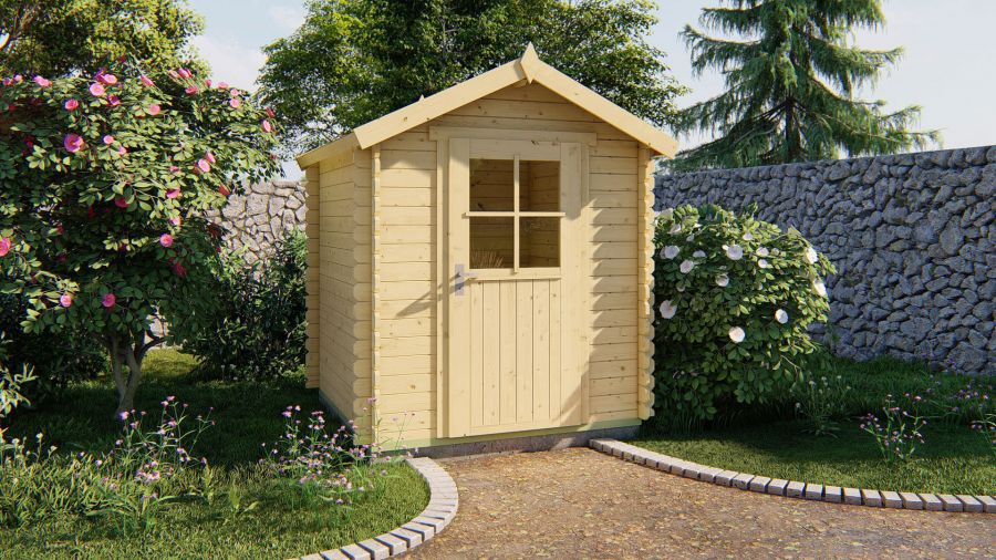 Tuindeco Narcis Blokhut 200x200 cm 28 mm vuren grijs geïmpregneerd