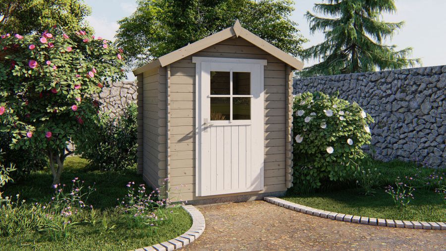 Tuindeco Narcis Blokhut 200x200 cm 28 mm vuren grijs geïmpregneerd