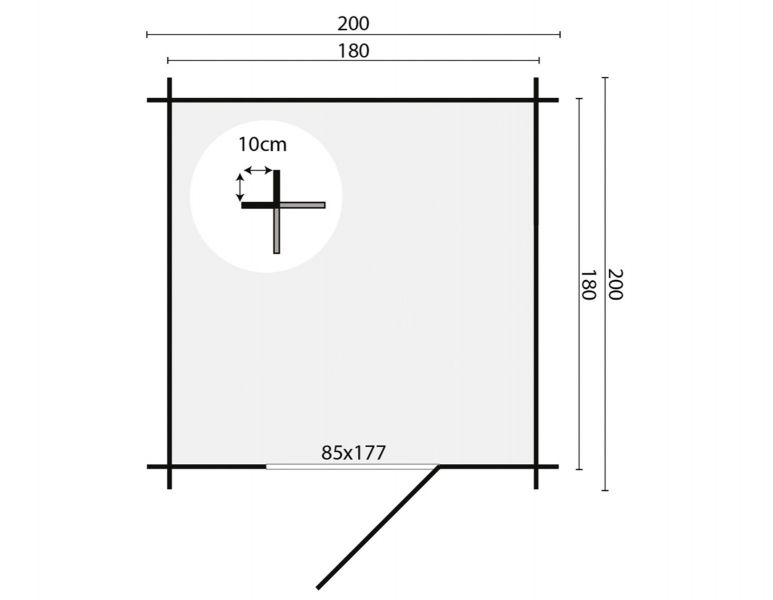 Tuindeco Narcis Blokhut 200x200 cm 28 mm vuren honing geïmpregneerd