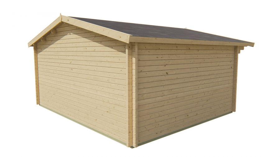 Tuindeco Newcastle Blokhut 540x440 cm + luifel 90 cm 58 mm vuren red class wood geïmpregneerd