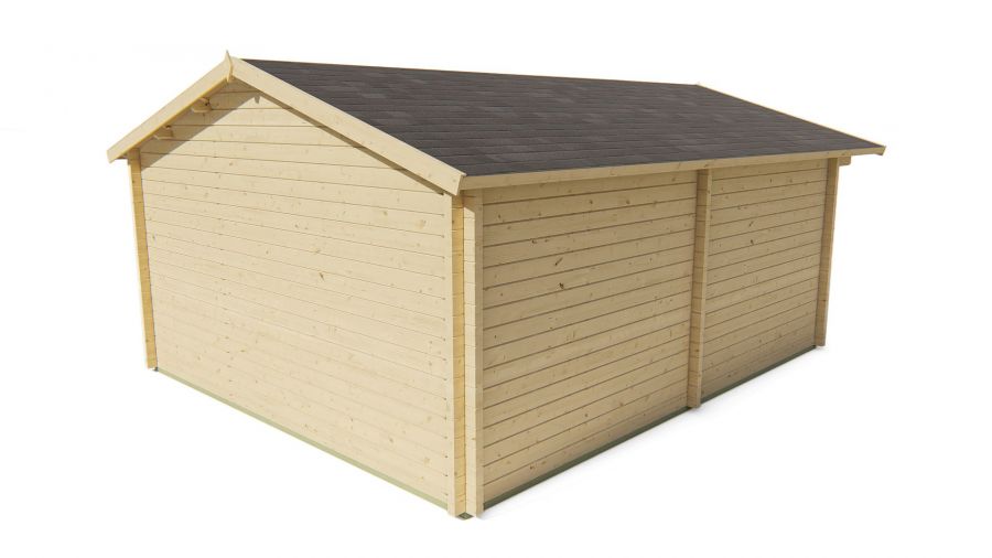 Tuindeco Niedersachsen Blokhut 500x598 cm + luifel 115 cm 70 mm vuren honing geïmpregneerd