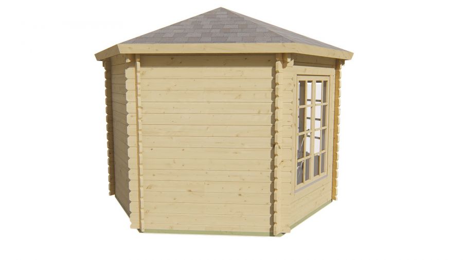 Tuindeco Nora Blokhut 363x312 cm 34 mm vuren grijs geïmpregneerd