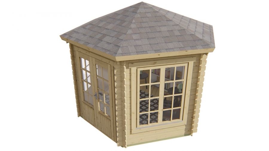 Tuindeco Nora Blokhut 363x312 cm 34 mm vuren honing geïmpregneerd