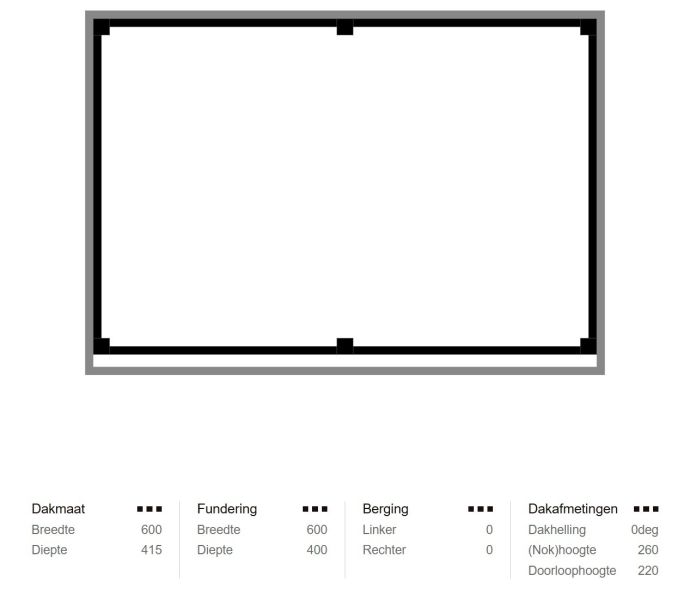 Overkapping Novo 600x400 cm incl. glasschuifwanden (incl. EPDM)