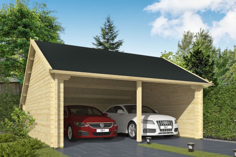 Garage/Kapschuur Nysse 600x600 cm - Red class wood geïmpregneerd