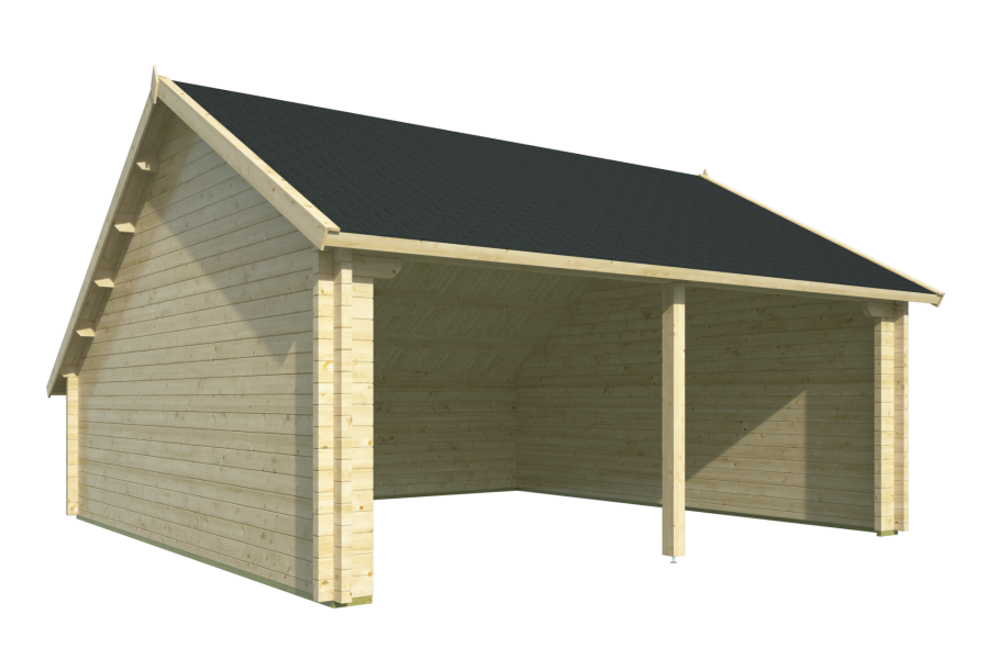 Garage/Kapschuur Nysse 600x600 cm - Red class wood geïmpregneerd