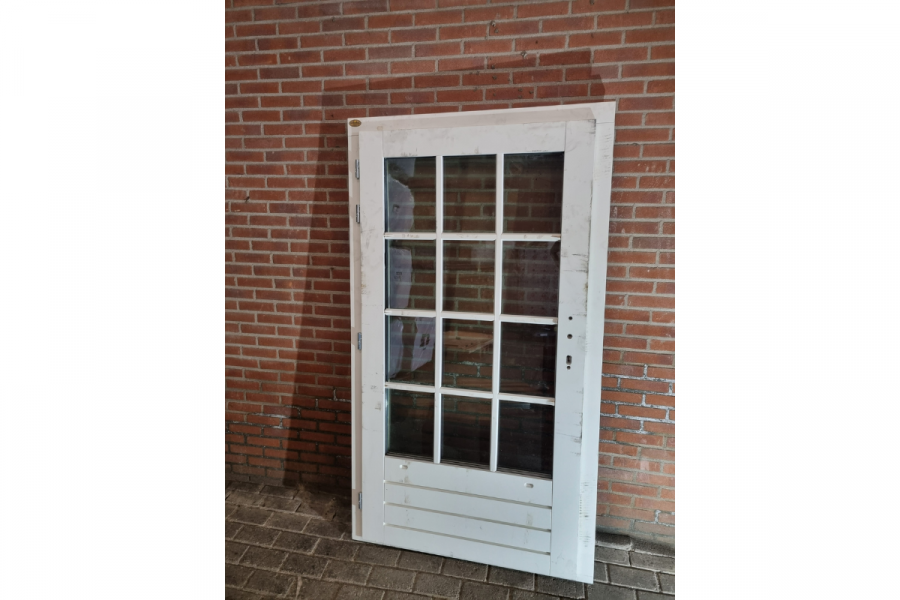 Enkele houten deur wit 100,7 x 193,5 cm (bxh) met kozijn 114 x 202,3 cm - SALE25043