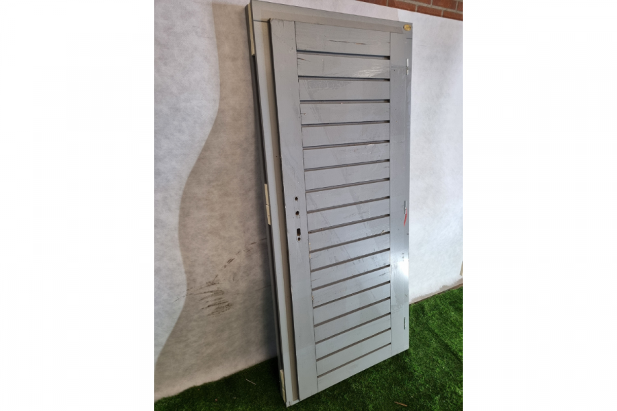 Enkele houten deur grijs 93,5 x 193,5 cm (bxh) met kozijn 91 x 202,5 cm - SALE250560