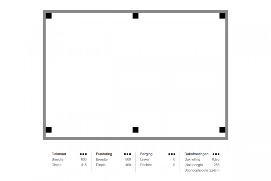 Overkapping Woerden 600x400 cm Douglas blank (incl. EPDM)