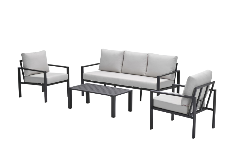 Springs loungeset- 4-delig - carbon black - desert sand